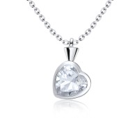 Heart Shaped CZ Silver Necklace SPE-3213